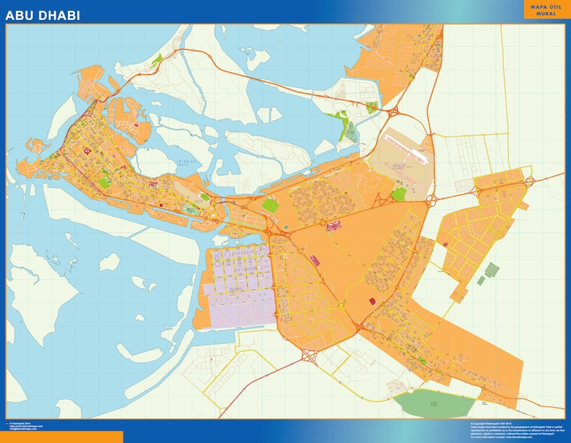 Mapa Abu Dhabi plastificado