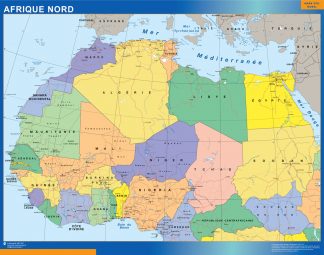 Mapamundi Frances plastificado  Mapas para Colombia y América Central de pared  grandes