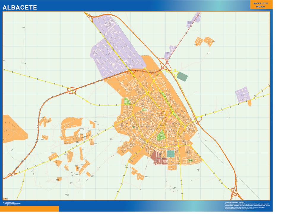 Mapa Albacete callejero plastificado