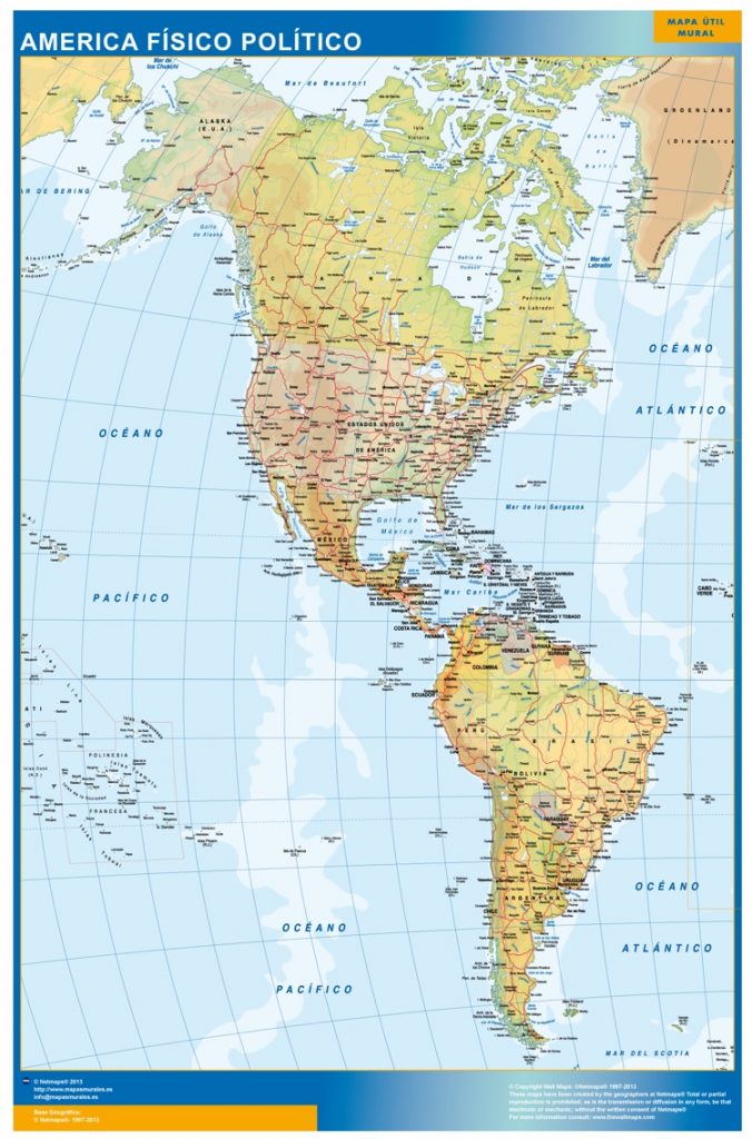 Mapa America plastificado | Mapas para Colombia y América Central de ...