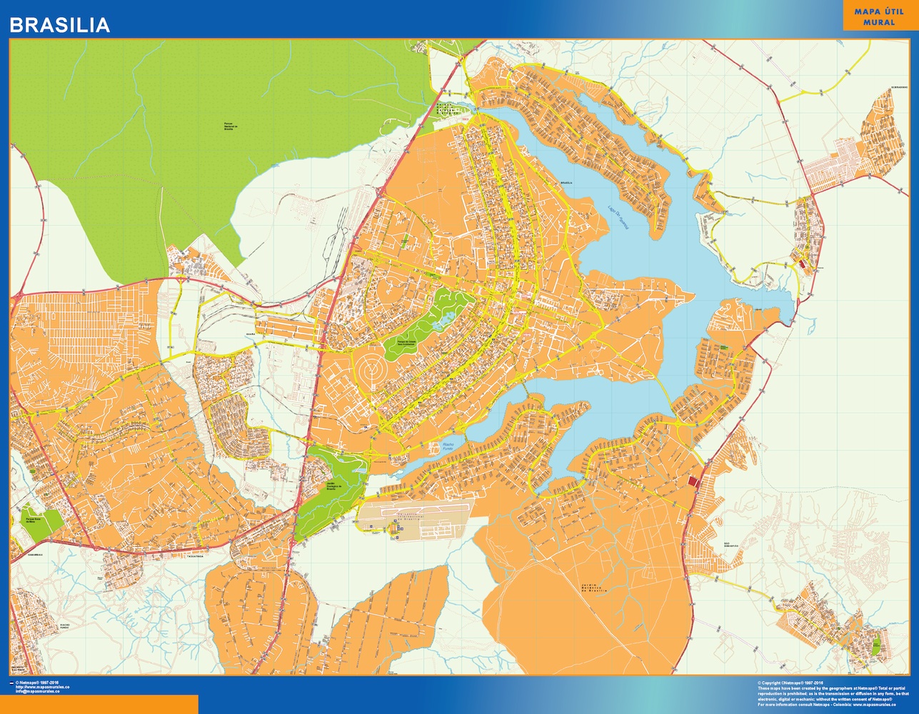 Mapa Brasilia Brasil plastificado