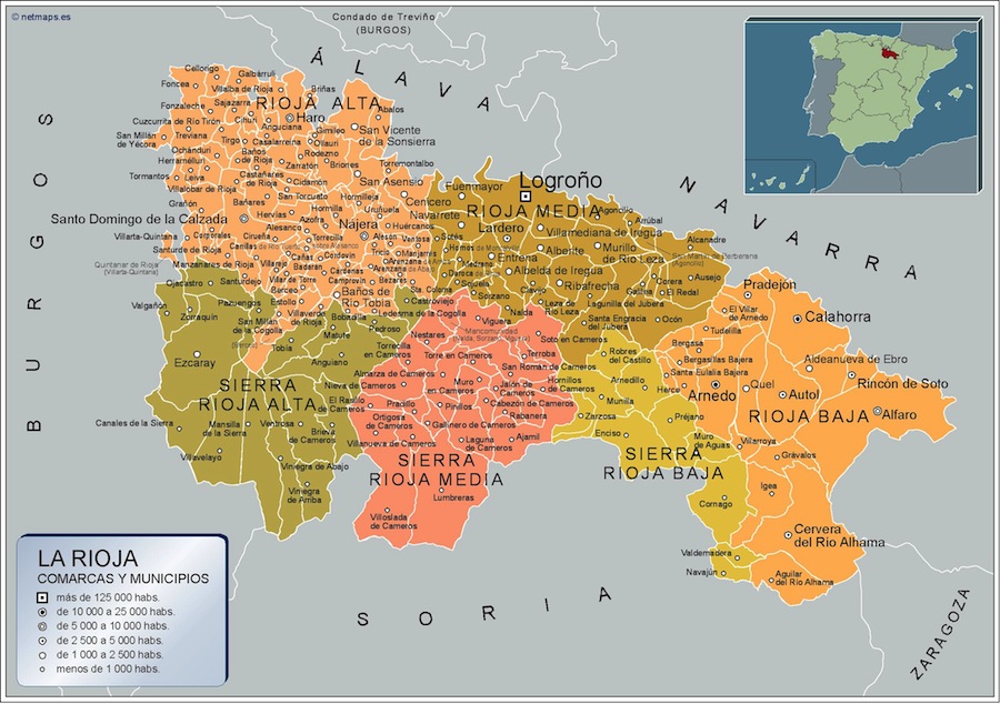 Mapa La Rioja por municipios plastificado | Mapas para Colombia y América  Central de pared murales