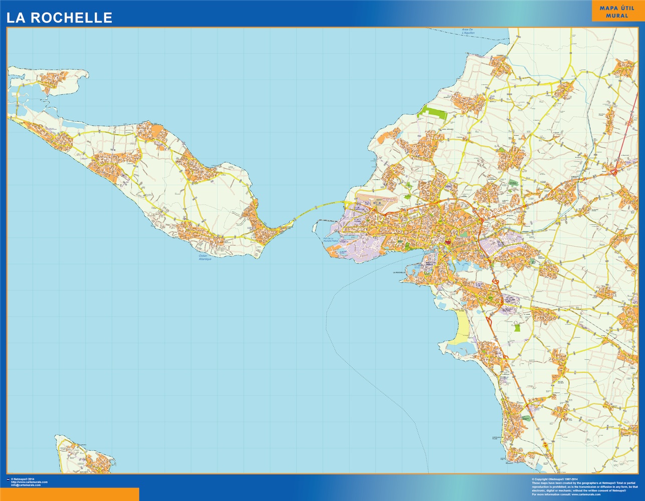 Mapa La Rochelle en Francia | Mapas para Colombia y América Central de pared grandes