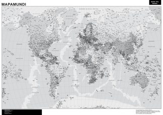 Mapamundi inglés  Mapas para Colombia y América Central de pared grandes