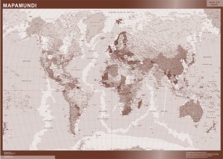 Mapamundi Blanco Negro plastificado  Mapas para Colombia y América Central  de pared grandes