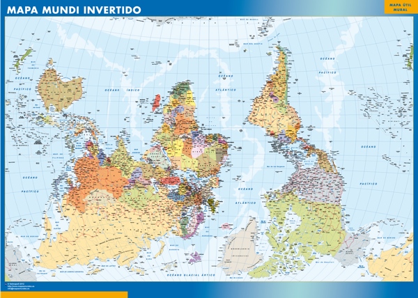 Mapamundi Frances plastificado  Mapas para Colombia y América Central de pared  grandes